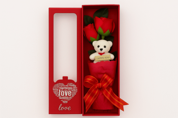 LoveNest Teddy & Rose Gift Box