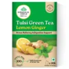 A TATA Product - Organic India Tulsi Green Tea Lemon Ginger - 25 Tea Bags, Supports Digestion