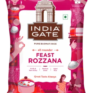 India Gate All Rounder Feast Rozzana Basmati Rice | Aged Rice | Fluffy and Non-Sticky Share (1 kg)