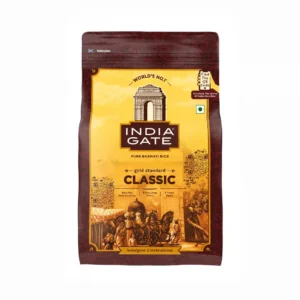 India Gate Gold Standard Classic Basmati Rice | 2 Years Aged | Extra Long Grains  (1 kg)