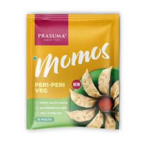 Prasuma Peri Peri Veg Momos | Frozen Snack (15 pcs)