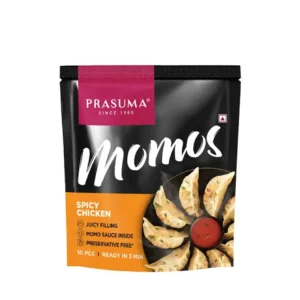 Prasuma Spicy Chicken Momos | Frozen Snack (10 pcs)