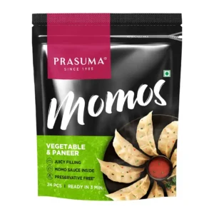 Prasuma Veg & Paneer Momos | Frozen Snack (24 pcs)